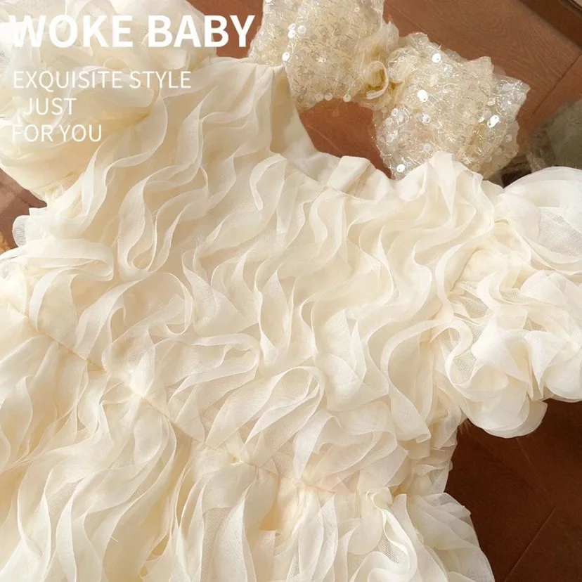 Girls Dress Summer 2024 New Fashion Childrens Skirt Girl White Cute Sweet Princess Skirt Kids Clothes