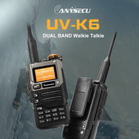 Anysecu QuanSheng UV-K6 UV-K5(8) Walkie Talkie 5W  UHF VHF Airband Radio 200 Channels NOAA Weather Alert Type C Charger