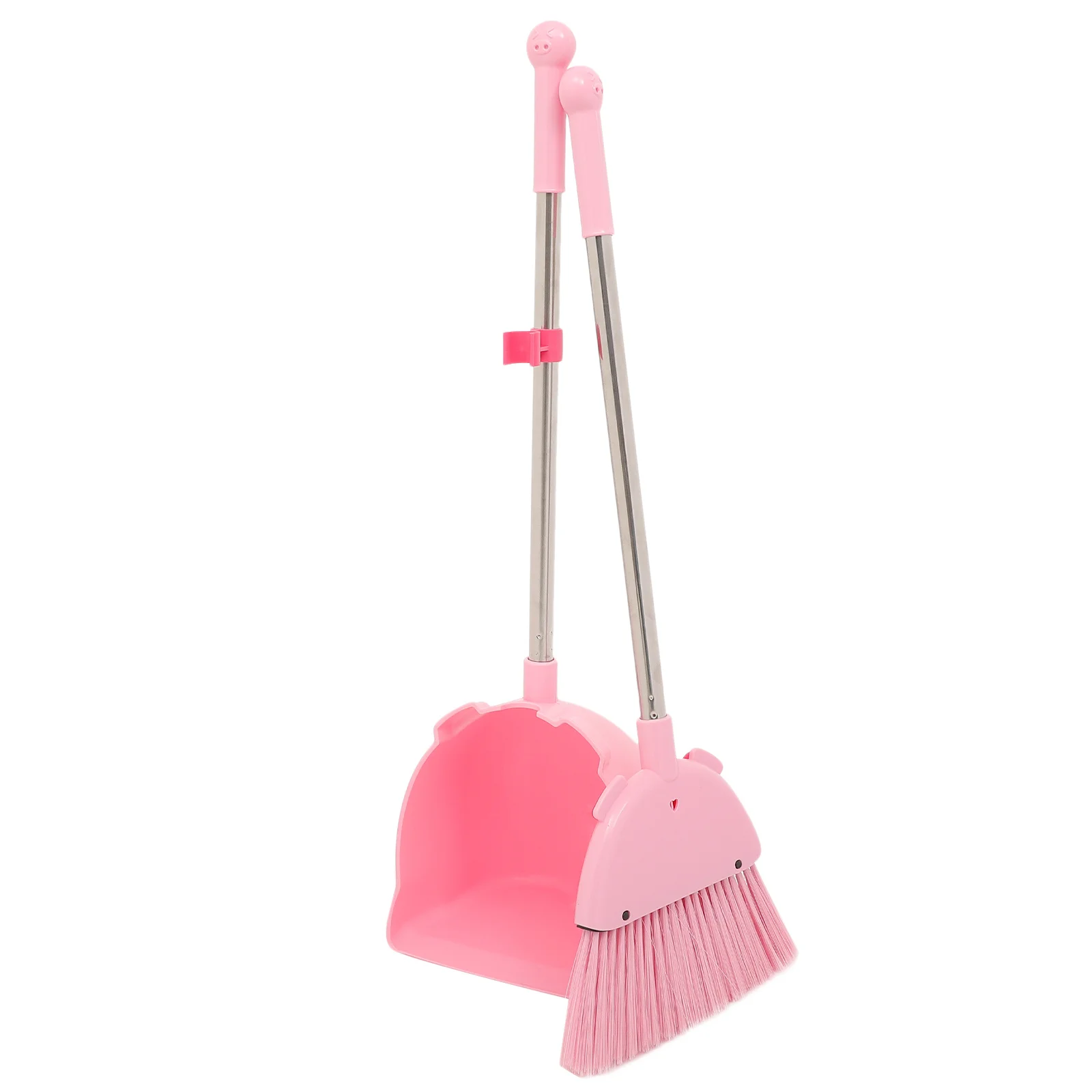 어린이용 돼지 모양 빗자루와 쓰레받기 세트, 유아 청소 놀이용 소형 빗자루 세트, 가사놀이 놀이 세트