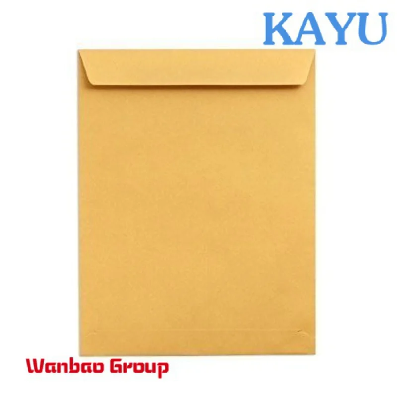 Custom  Recyclable kraft paper A4 C4 Plain white Envelope with sealing double-sided tape