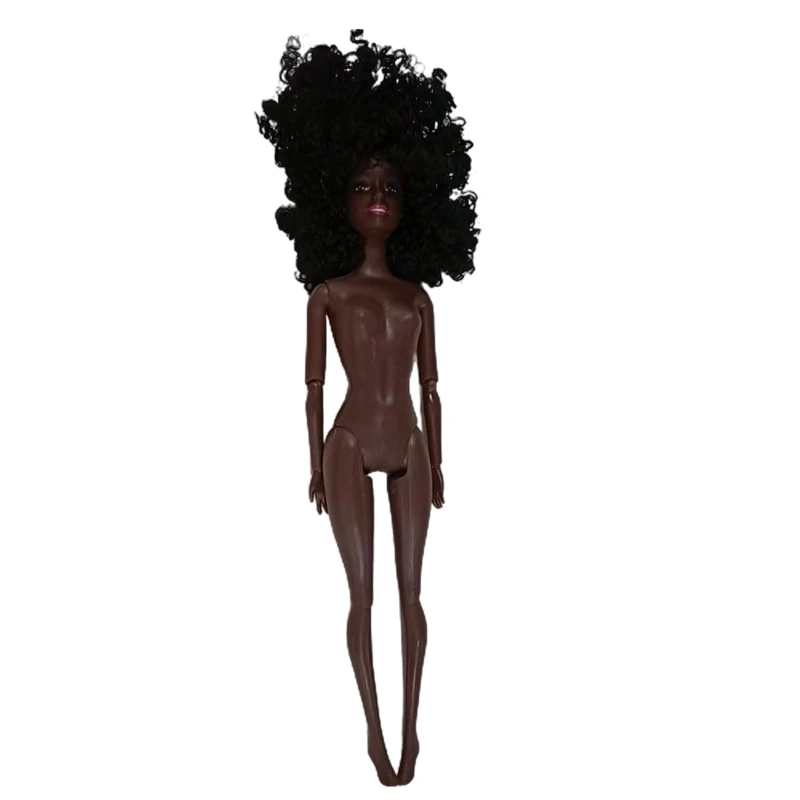 DIY Joint with Flexible Arms Legs Rooted Hair Black Skin African for Doll M