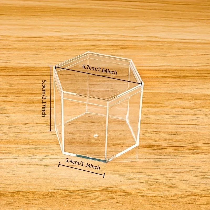 12pcs Transparent Hexagonal Storage Boxes for Weddings Candies Gifts and Collectibles Clear Acrylic Hexagonal Display Gift Boxes