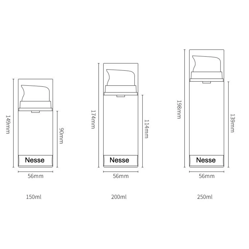 Juego de embotellado al vacío de viaje, regadera pequeña de empuje, botella de loción, botella de Spray hidratante, 150ML/200ML/250ML
