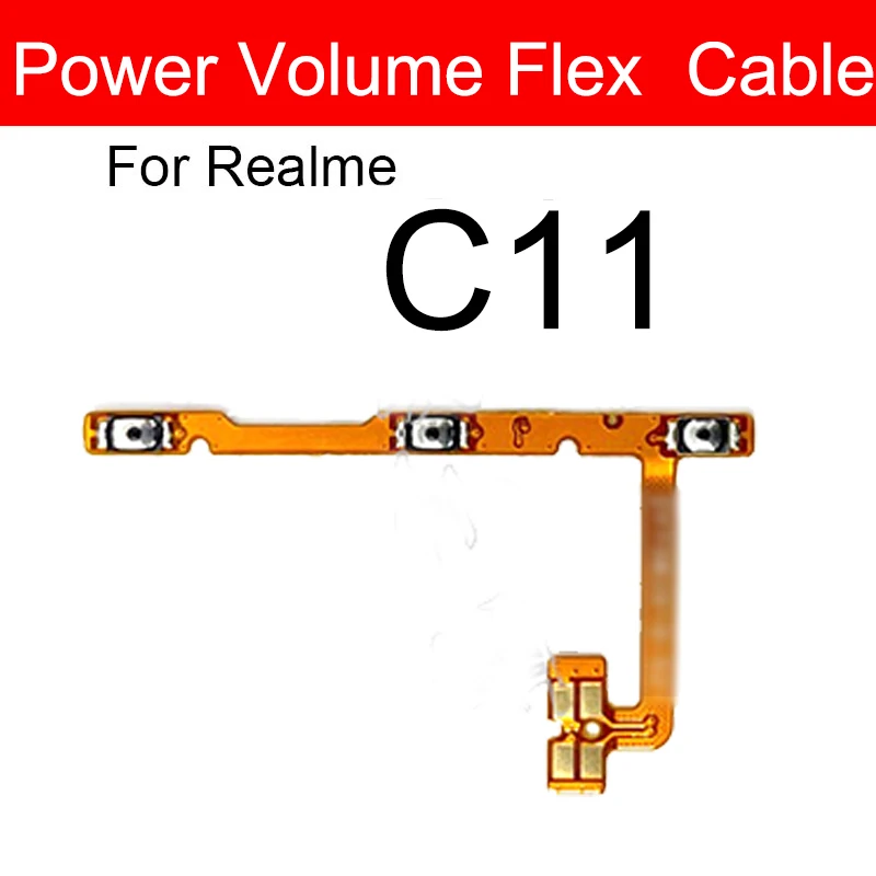 Power Volume Flex Cable For Oppo Realme C11 2021 C12 C15 Power Volume Side Key Button Flex Ribbon Replacement Repair Parts