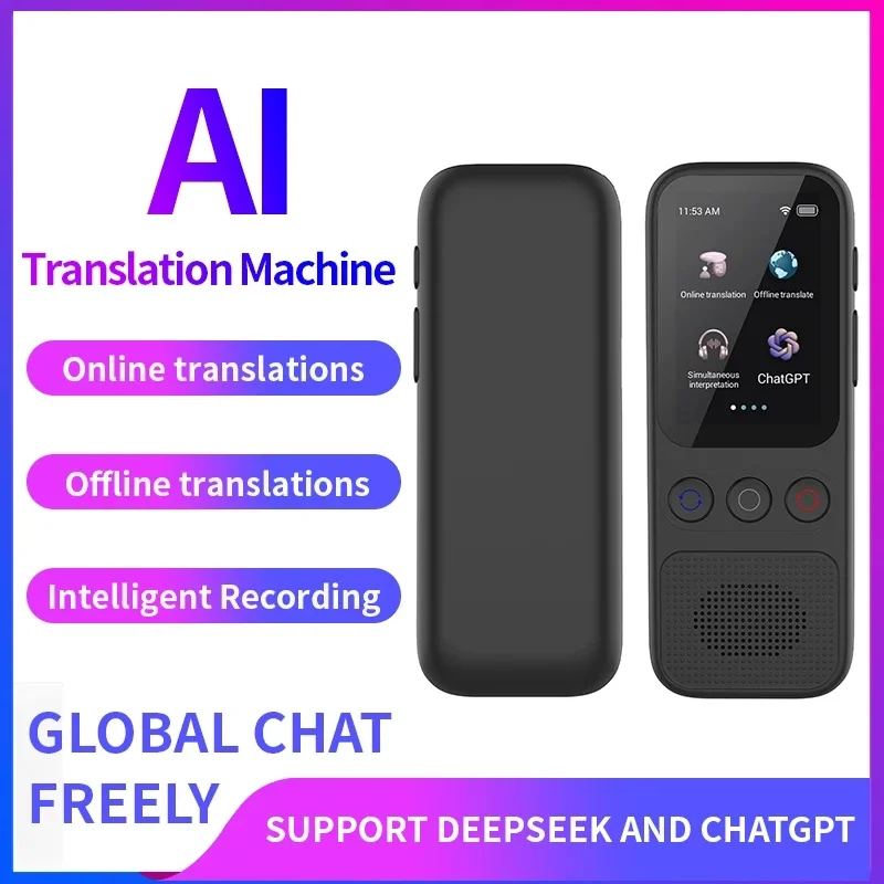 Language Translator Device Portable Translator 148 Languages Real-time Recording Translation WIFI Ai ChatGPT Translate Machine