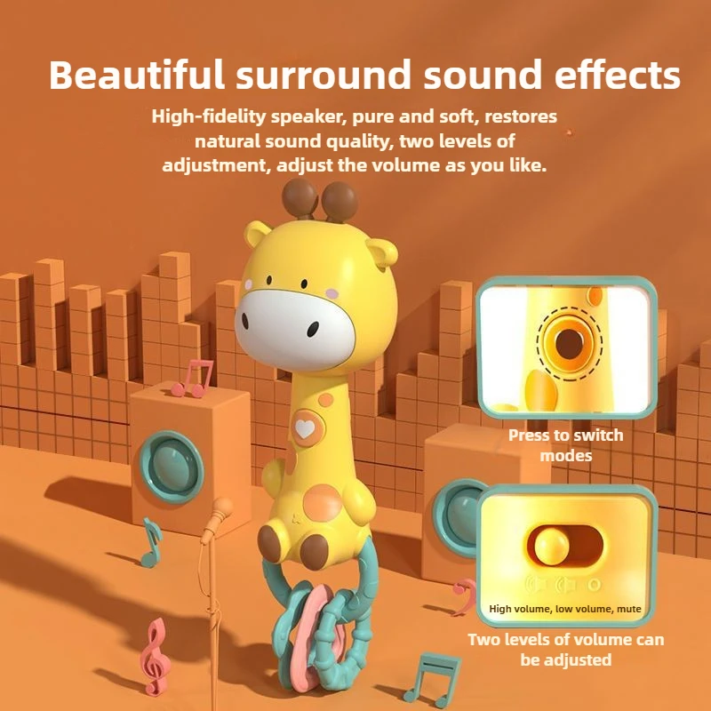 아기 뮤지컬 딸랑이 장난감 빛나는 치아발육기 장난감 0-3세 아기에게 완벽한 선물, 잡기 및 감각 발달