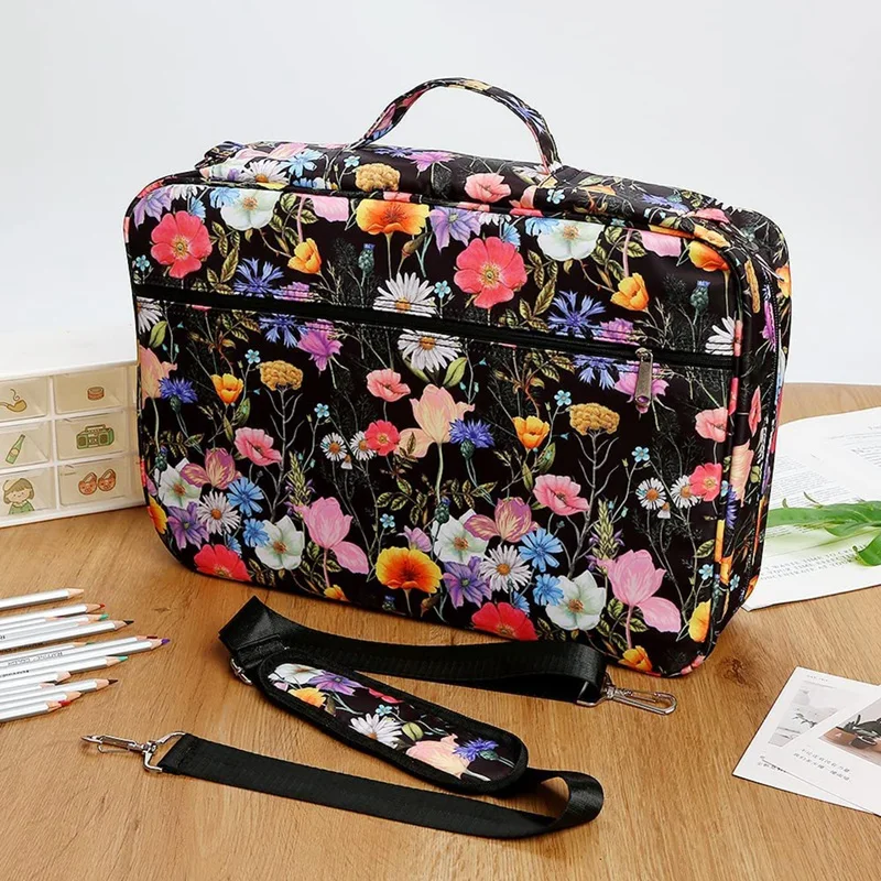 Kotak Pensil Warna Portabel Kotak Pensil 480 Slot atau 320 Organizer Kotak Pena Gel dengan Tali untuk Pelajar atau Artis