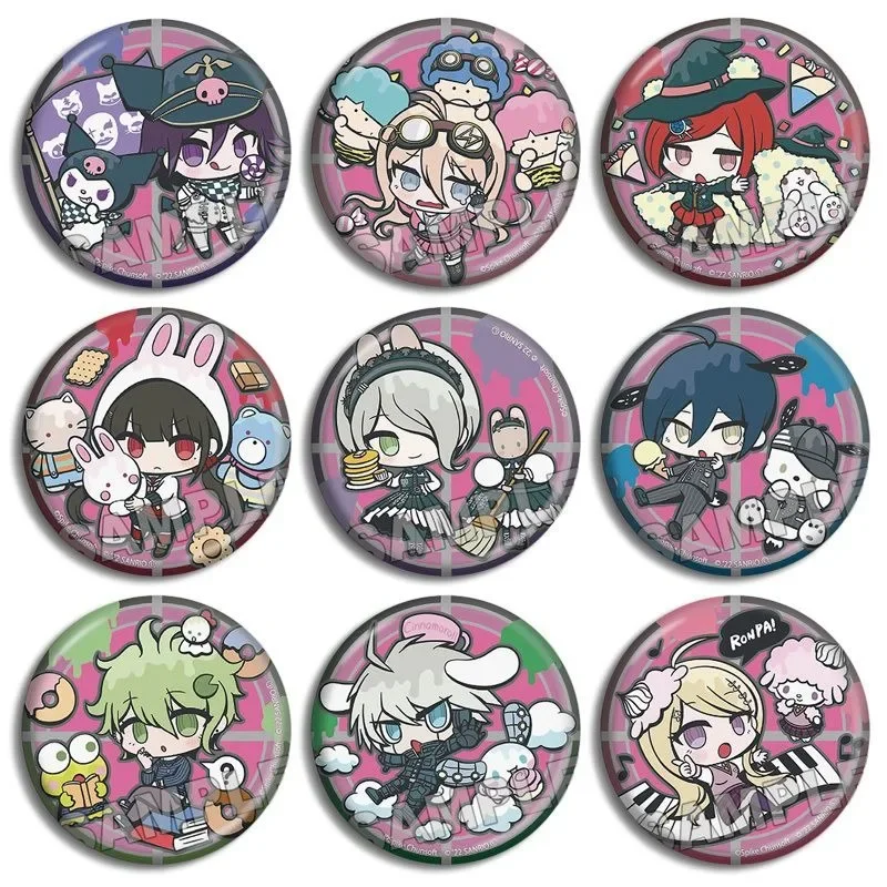 Danganronpa Trigger Happy Havoc broche Kokichi Oma broches para mujer Nanami ChiaKi insignias alfileres Nagito Komaeda joyería de Metal