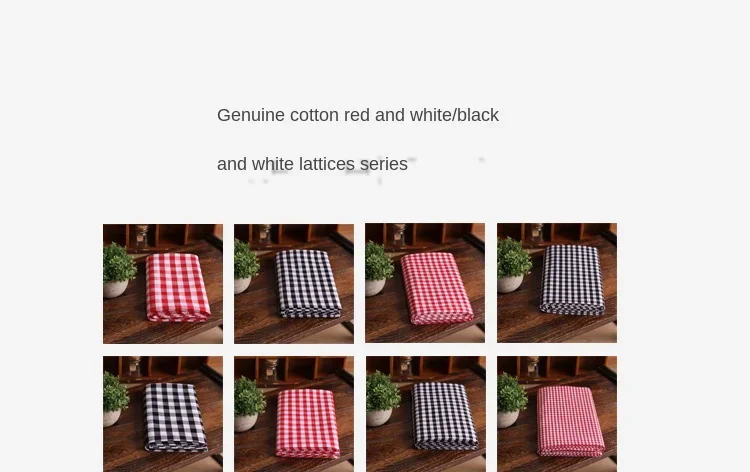 100% Cotton Ping Grain Plaid Fabric Red White Black Plaid Soft Skin Friendly Shirt Dress Children\'s Clothing Home Sewing Fabric