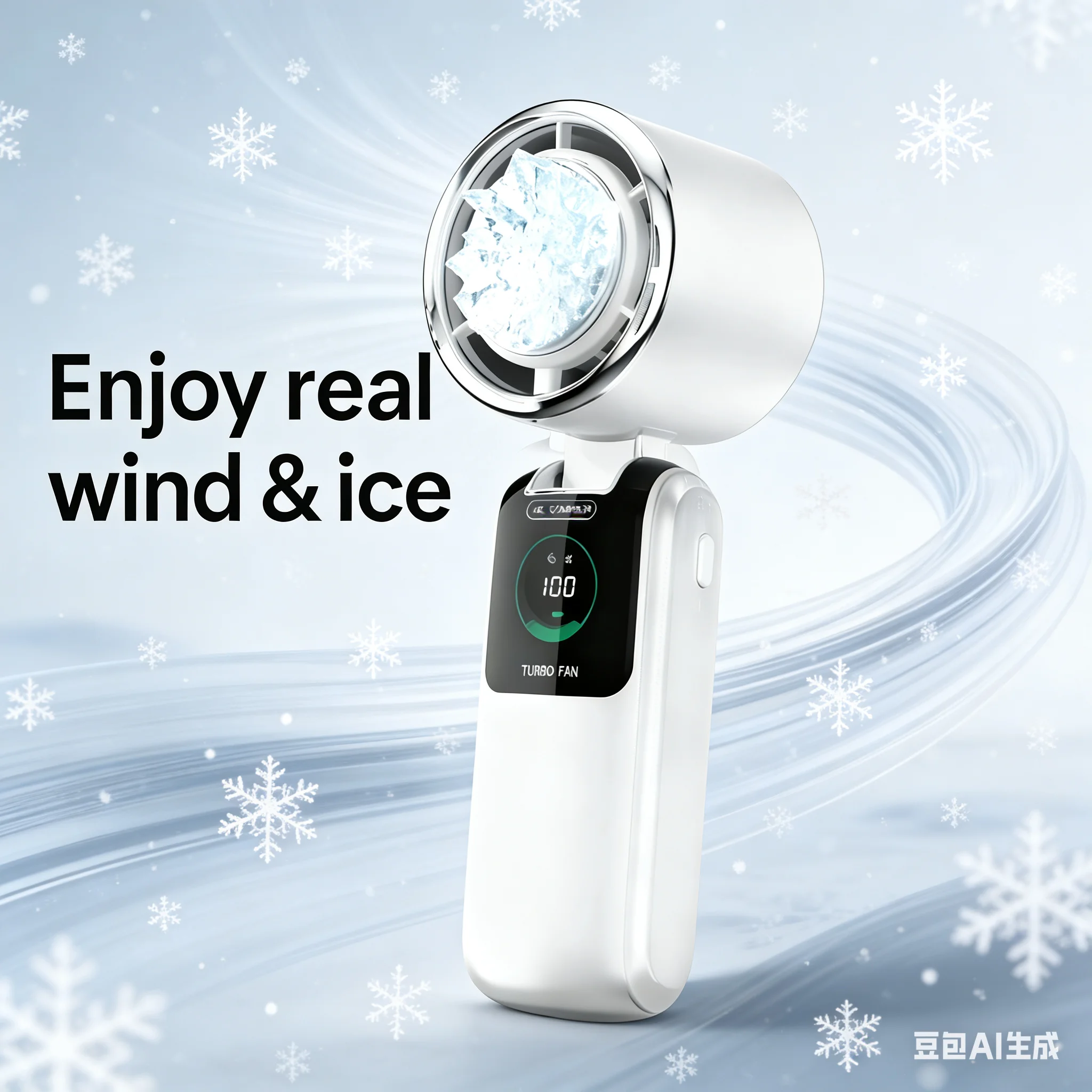 

5-Speed Strong Cooling Mini Fan, Foldable & Neck Hanging - 9H Long Battery, Powerful Wind with LED for Office Outdoor Travel