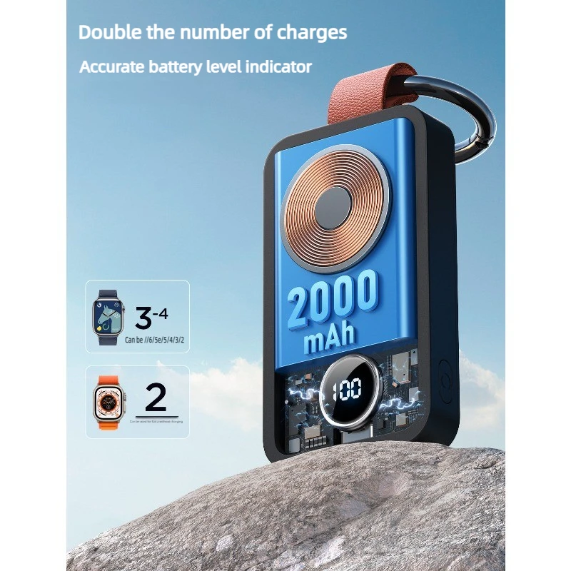 2000mAh Power Bank Portable Charger for Apple Watch Serie Travel Powerbank Wireless Keychain Charger Spare Battery for IPhone - view 4