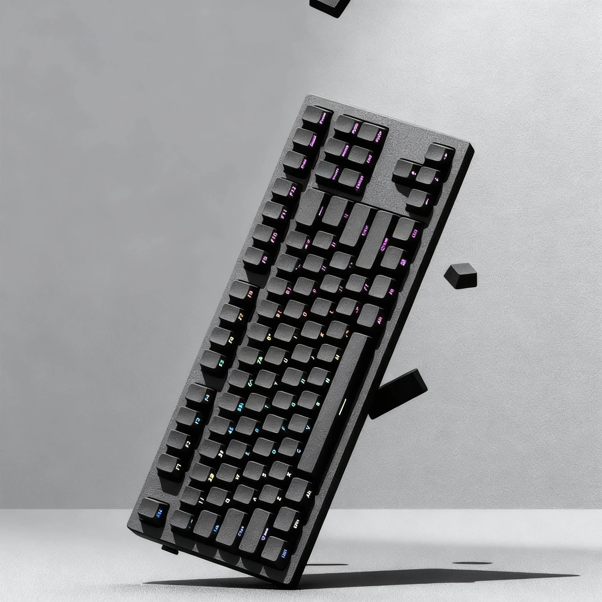 Black Side Print RGB Backlit PBT Keycaps 134 Keys Cherry Profile Double Shot Shine Through Keycaps for Cherry MX Switch Keyboard view 2
