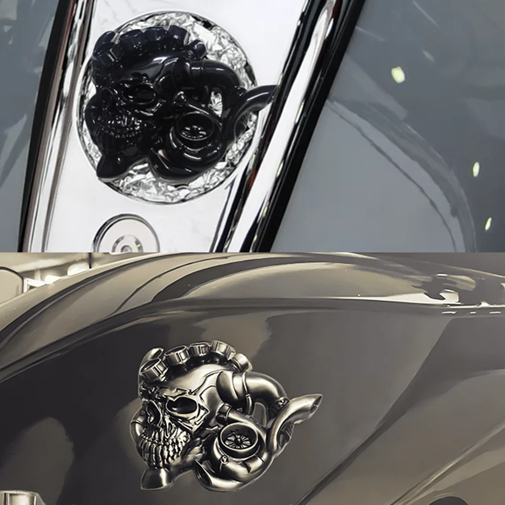 Metal Skull Motorcycle Fuel Tank Stickers - Decal Emblems & Modification Parts for Honda, Hero, Yamaha, Harley, Suzuki view 4