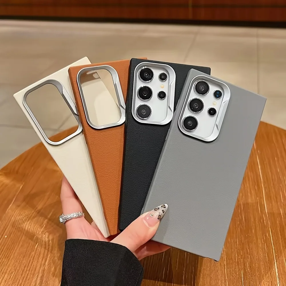 Matte Litchi Texture Leather Soft Case for Samsung Galaxy S24 Plus Ultra TPU Phone Protective Cover for Samsung Galaxy S24 FE