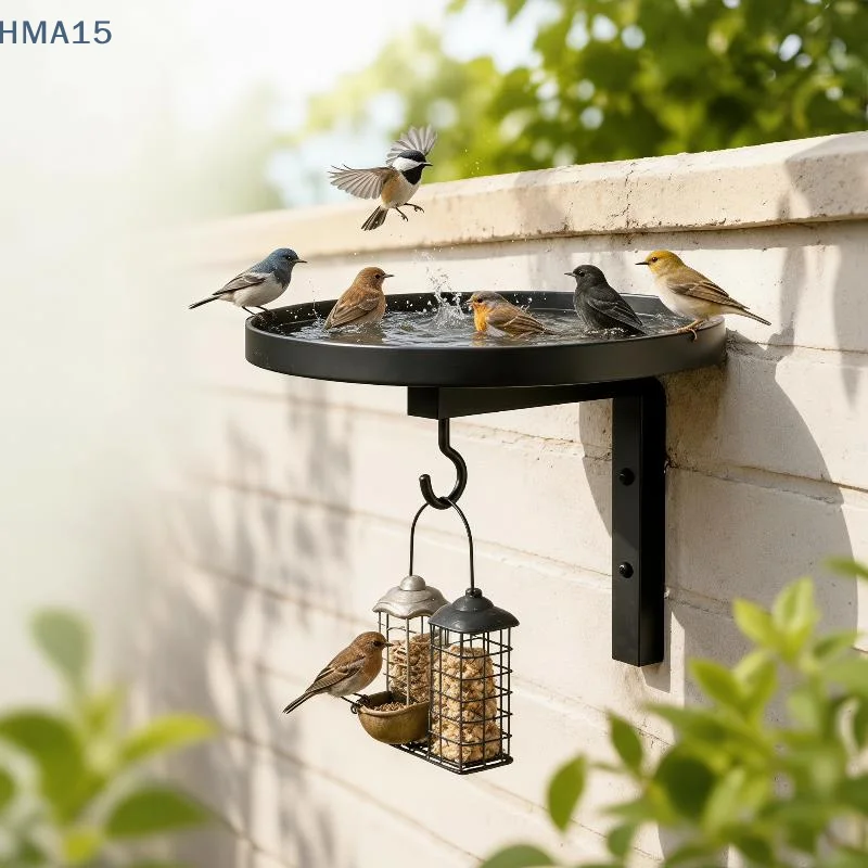 【YA】Iron Wall Bathtub Bird Feeder Durable Iron Hook Design Easy Install Weather Resistant for Outdoor Patio Bird Feeding