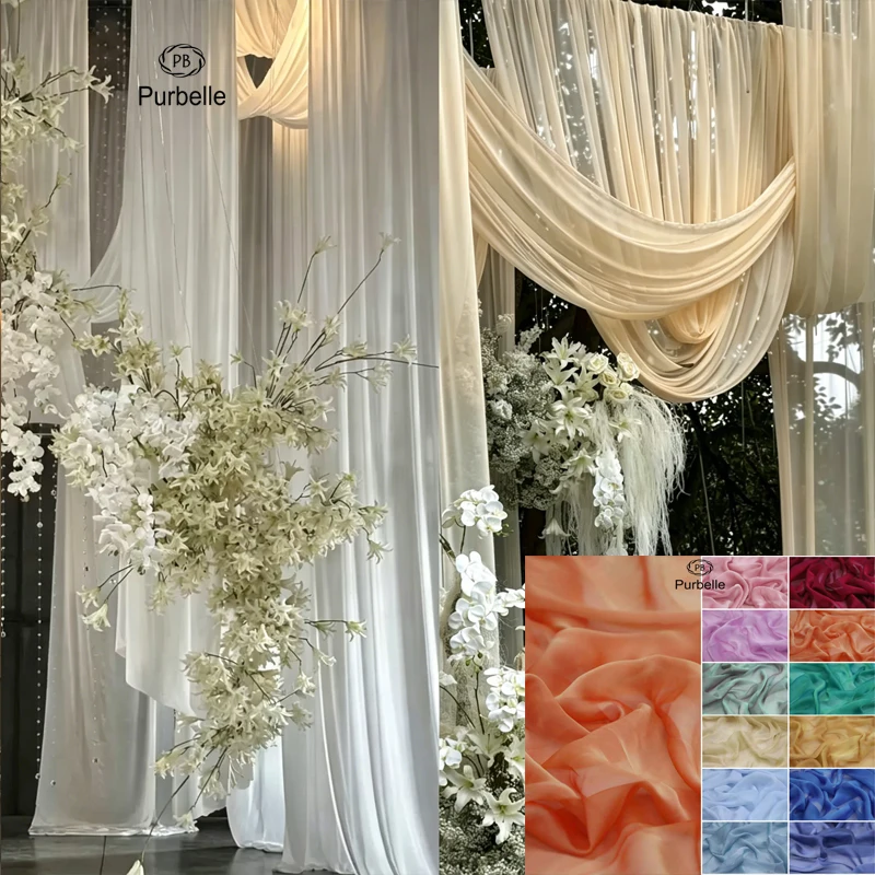 

Orange Mirror 30D Chiffon Fabric Sheer Crystal Glossy Chiffon Material for Apparel Dress Gown Handmade DIY Cloth