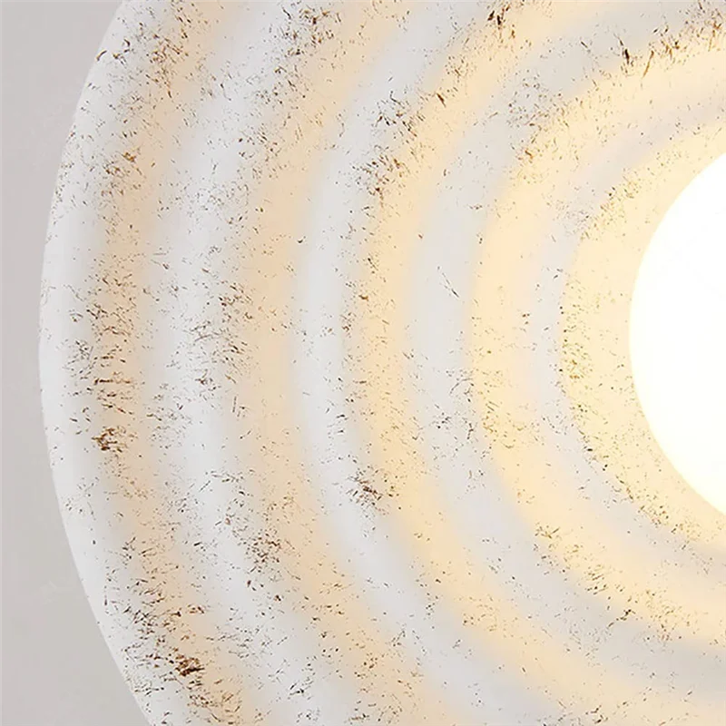 

ABCA-Modern Wall Sconces For Bedroom Rustic White Wall Sconce Lighting Globe Glass Wall Mount Light Round Resin Wall Lamp