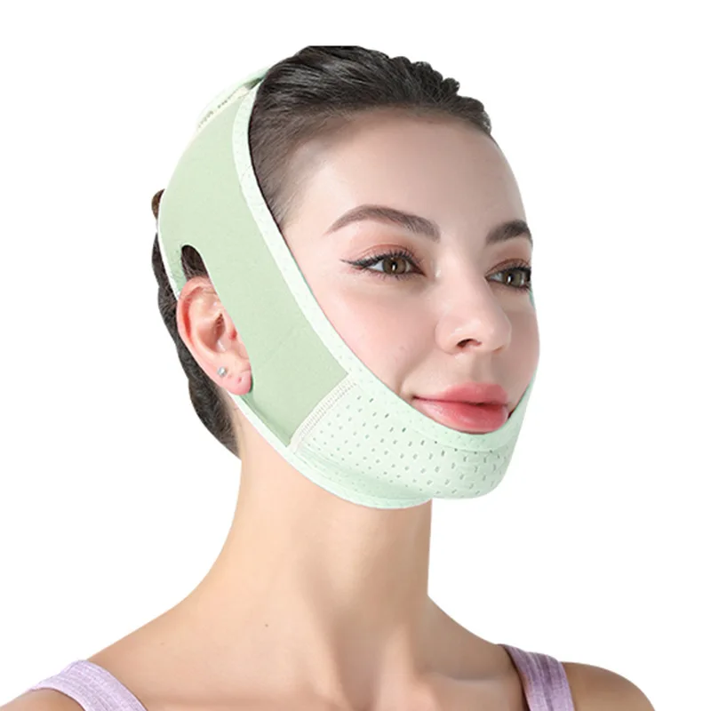 Cooling Face Lifting Band Green Purple Facial Muscle Training Tool V Face Shaper Slimming Masseter Reducer for Jaw Tightening