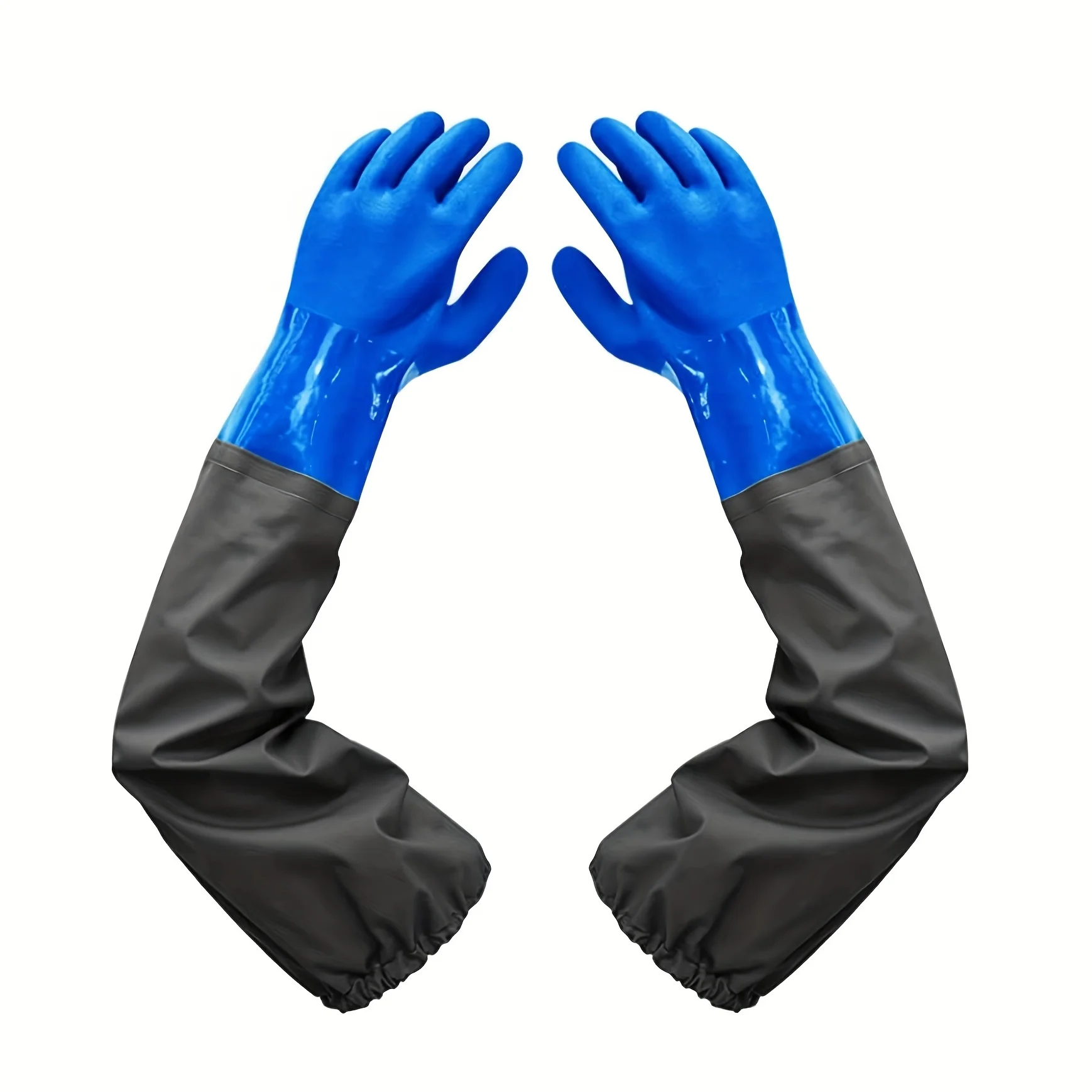 Premium PVC Chemical Resistant Gloves Extended Length Heavy Duty Waterproof Protection for Harsh Chemical & Acid Handling