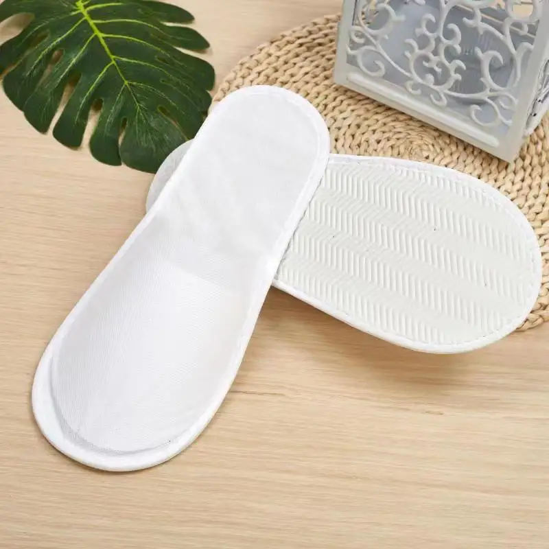 Custom Hotel Disposable Slippers Summer New Linen Hotel Home Travel Fleece Slippers Customizable