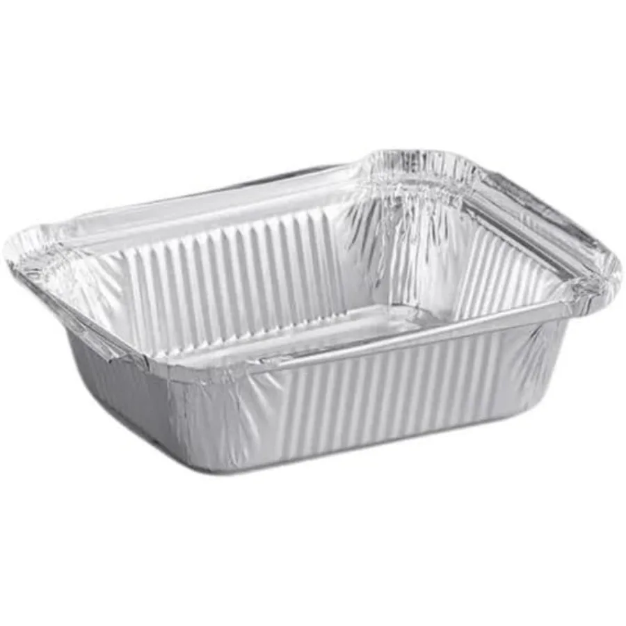 

5.5" L x 4" W Disposable Oblong Pan without Lids - 1 Lb Aluminum Foil Oblong Pans: 100% Recyclable : Perfect for Baking and Roas