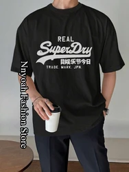 Superdry Cotton T-Shirt Men Women Summer Fashion Letter Tops Tees Kids Trendy Brand Clothing Daily Casual Stylish Streetwear