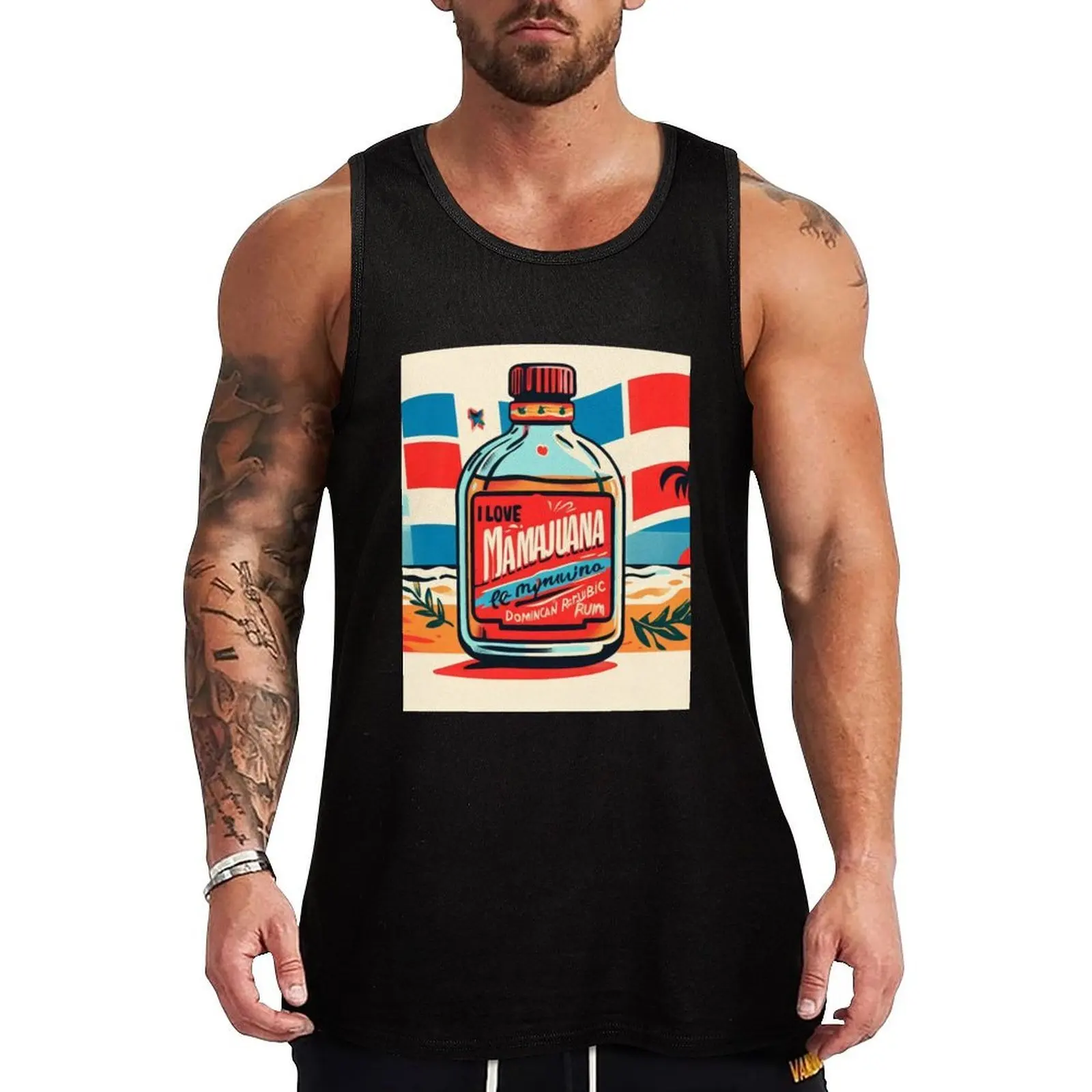 

I love mamajuana Tank Top tops Working vest Bodybuilding shirt Vest male
