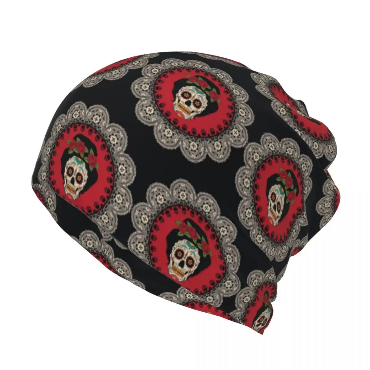 Mexican Skull Woman Bandana Neck Cover Mask Scarf Multifunction Headband Beanies Hat for Men Women Adult Windproof
