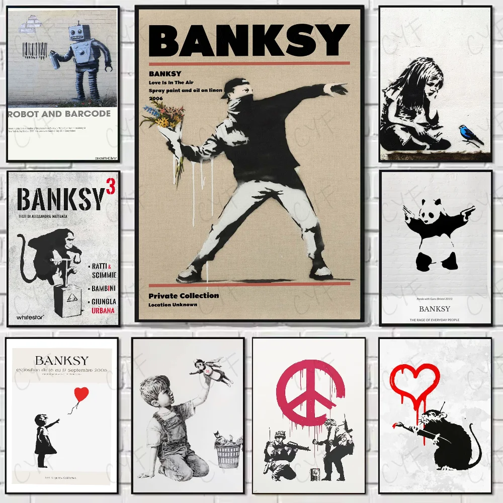 

Pretty B-Banksy Street Graffiti Poster High Quality Wall Art for Home Office Bedroom Living Room Hallway Bar Perfect Gift Idea