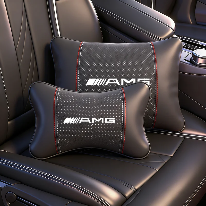 Apoio de cabeça/lombar para carro, almofada de pescoço e cintura para Mercedes Benz AMG W203 W206 W220 W205 W211 W212 W201 W168 GLA GLC