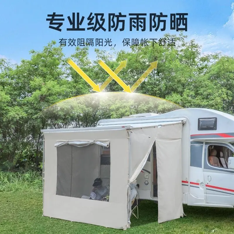 Outdoor Retractable Car Side Awning, RV Slide-Out Extension Canopy with Oxford Fabric