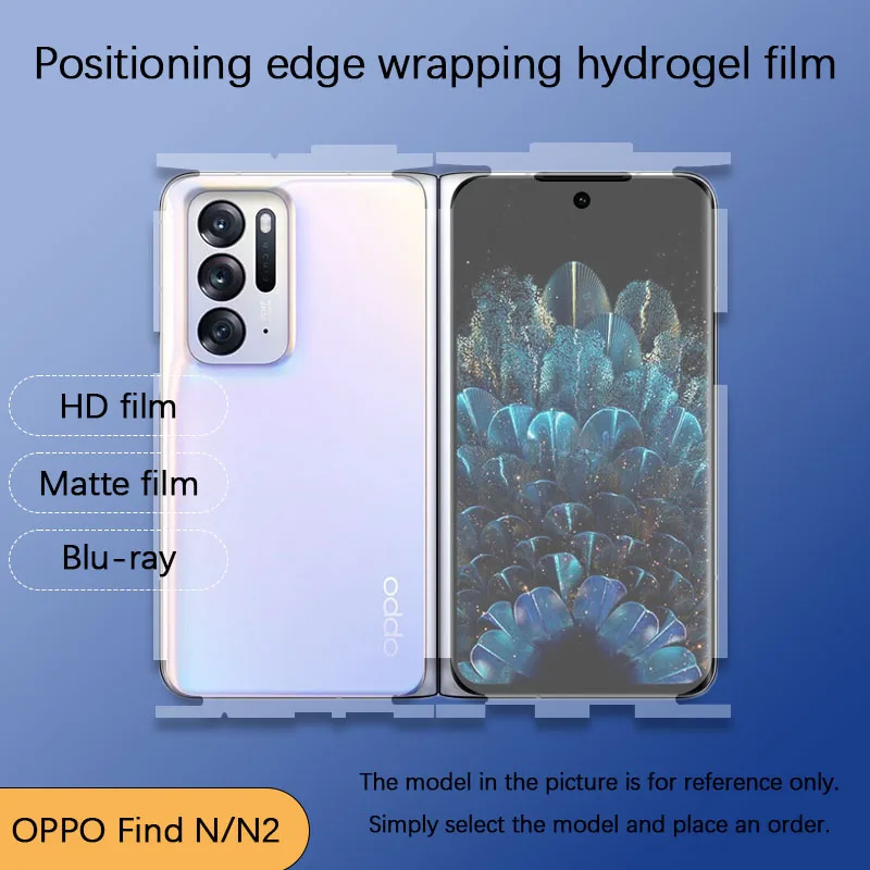 Full Cover Screen For Oppo Find N2 N Positioning Scratches Automatic Repair Wrap Edge Soft TPU HD Matte Blue Light Hydrogel Film