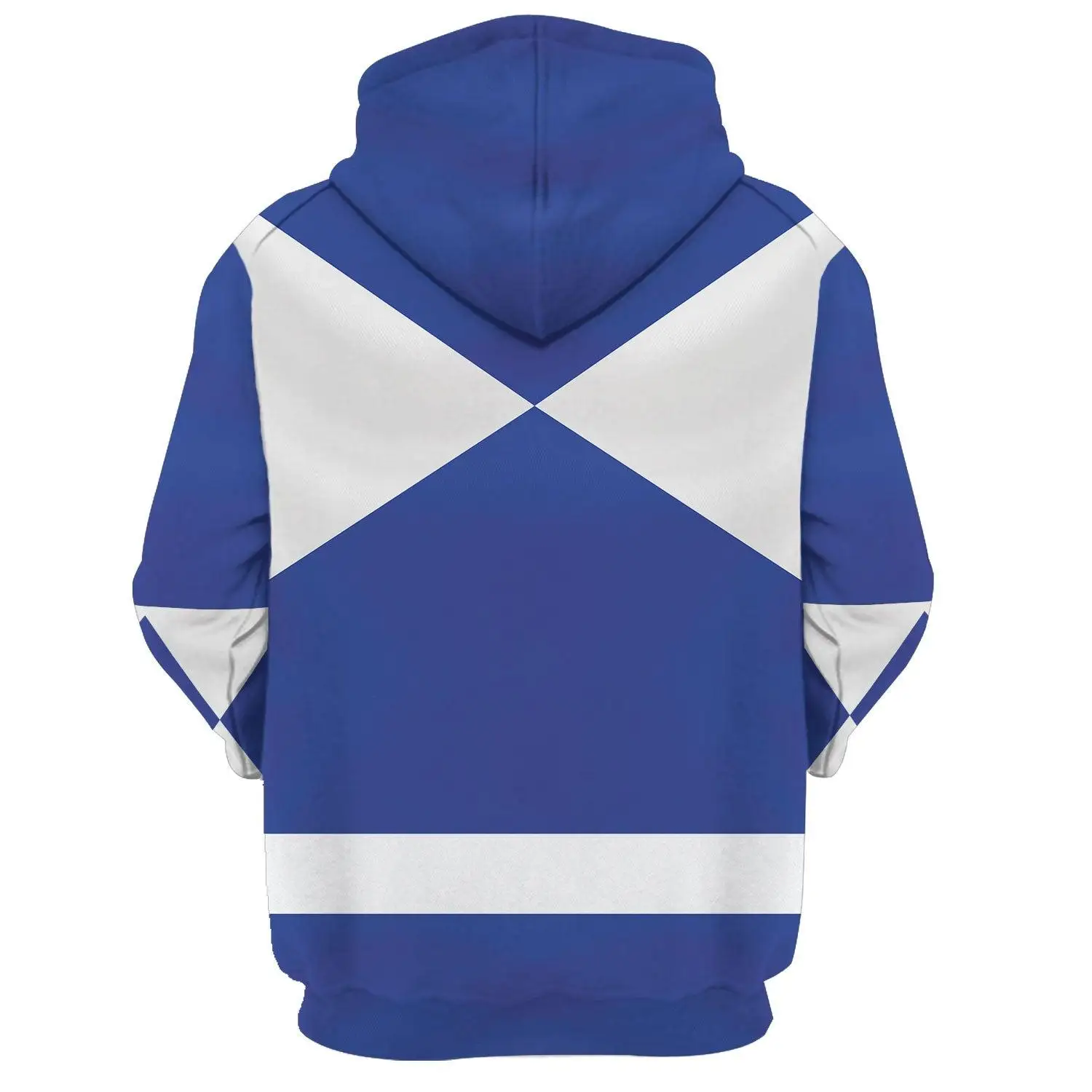 Men's 2-piece Sports Suit, Superhero Role-playing 3D Printed Hoodie and Sweatpants, Blue Powerful Ranger Costume view 4