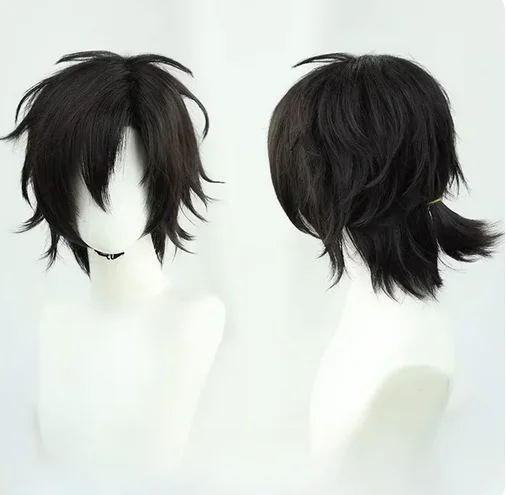 Anime Link Click Cheng Xiaoshi Cosplay Wig 30cm Short Black Hair Heat Resistant Synthetic Halloween Costume Role Play Prop Gift