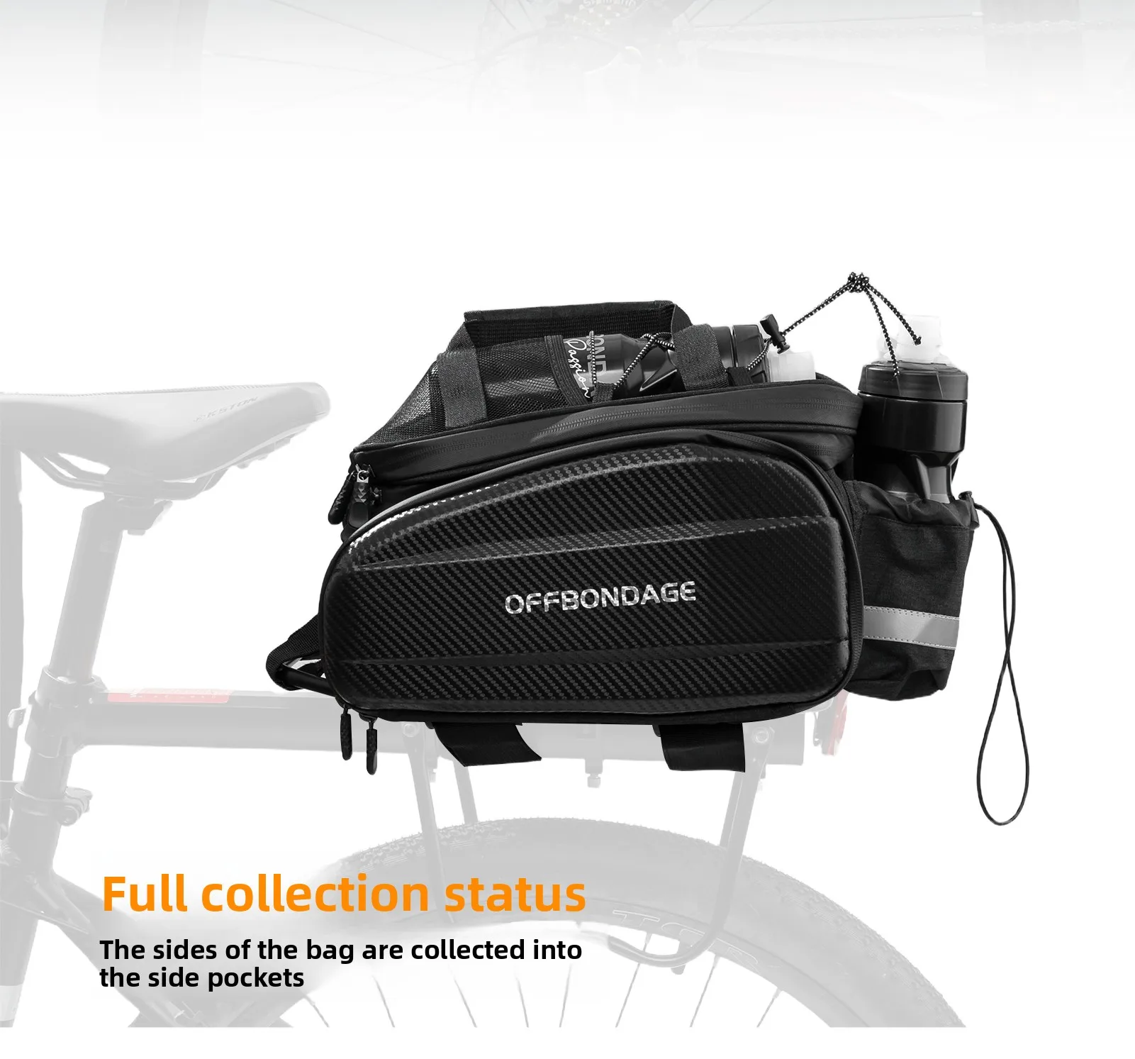 OFFBONDAGE 20L Fahrrad-Hecktasche, Fahrradsatteltasche, MTB-Gepäckträgertasche, Fahrrad-Reisetasche, Fahrradkorb, Fahrradzubehör – Detail 2