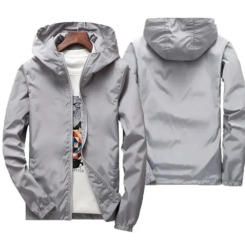 2024 Spring And Autumn Men windbreaker hooded fallow jacket Travel Camp Out Mountain Climbing zipper Men windbreaker jacket