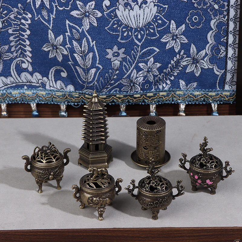 Alloy Lucky Incense Burner Bowl Incense Holder With Handle Yoga Meditation Home Office Decor Ancient Style For Relaxation