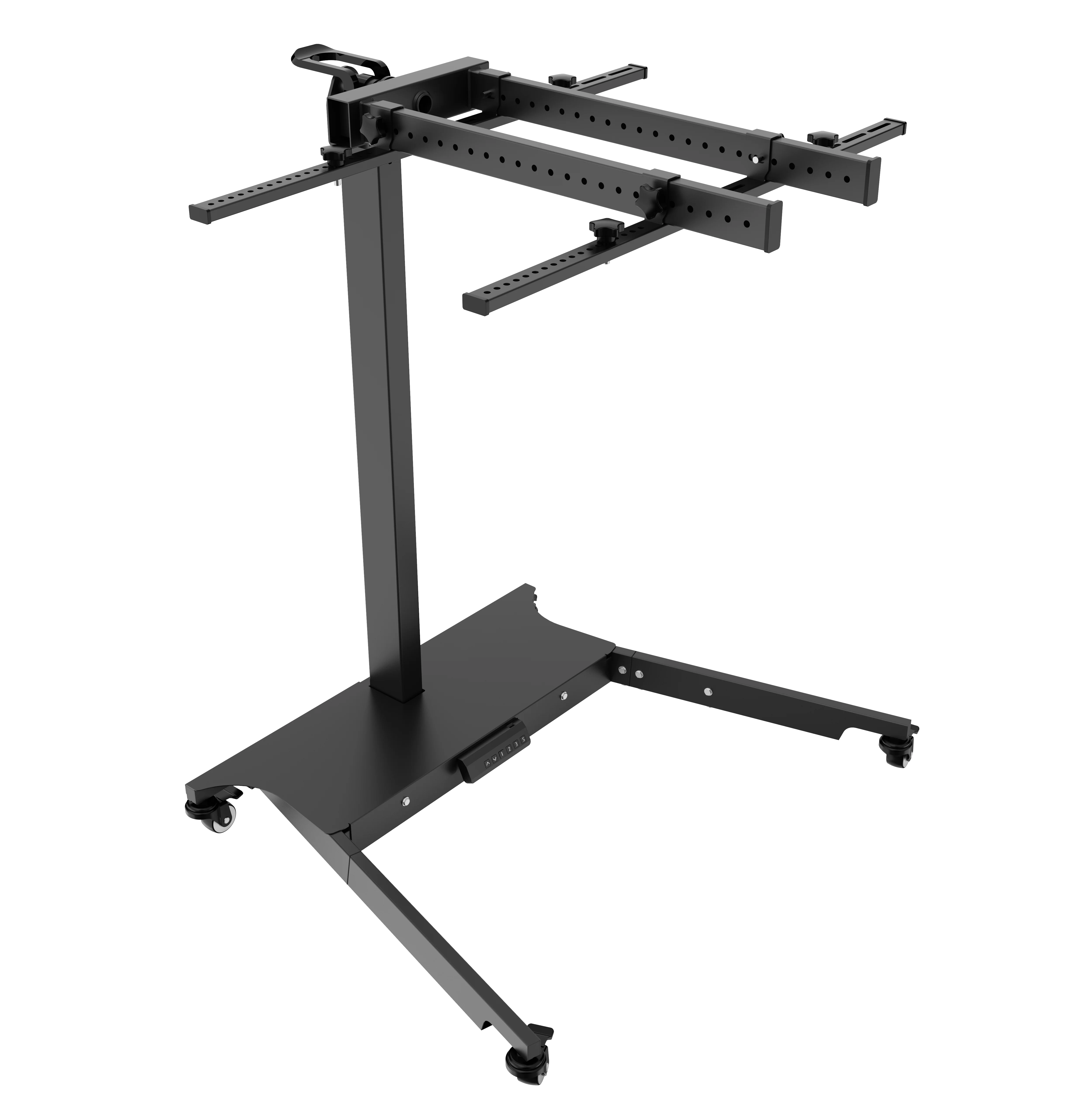 

Large Motorized Floor Stand with 360 Rotation Adjustable Height Mobile Wheeled Stand