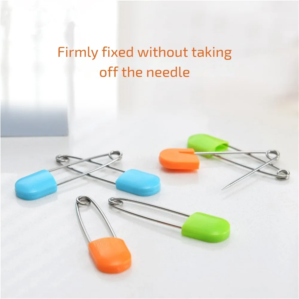 10pcs Plastic Head Safety Pins Safety Locking Baby Cloth Diaper Nappy Pins Buckles for Quilting Knitting DIY Sewing Supplies