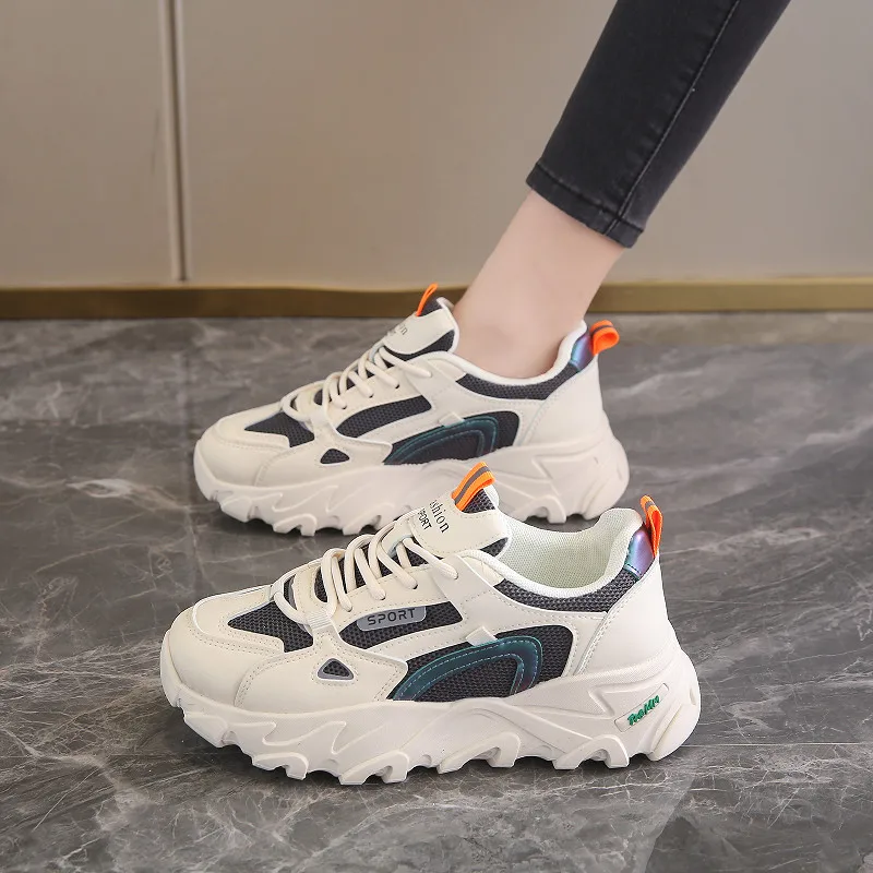 

Womens Platform Sneakers Breathable Mesh Comfortable Walking Shoes Non Slip Sole Fashion Athletic Footwear For Daily Wear