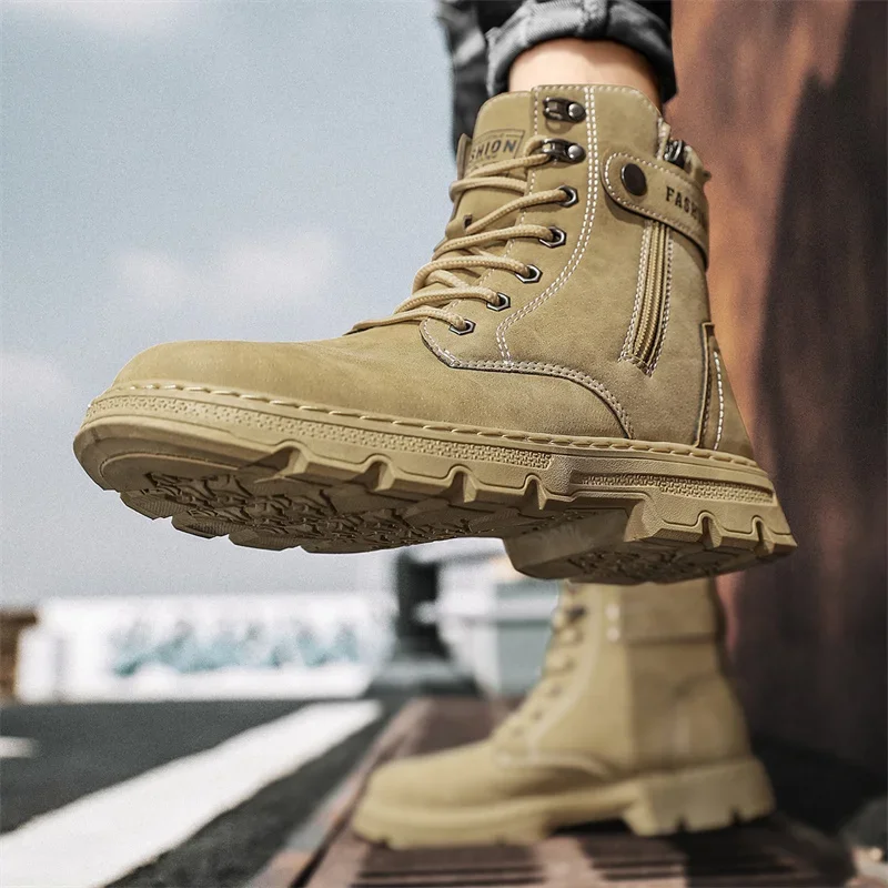 أحذية رجالية عالية الجودة لجميع المواسم مسطحة جديدة بكعب منخفض من الجلد مقاومة للاهتراء ومضادة للانزلاق عالية الجودة برباط أحذية عمل غير رسمية