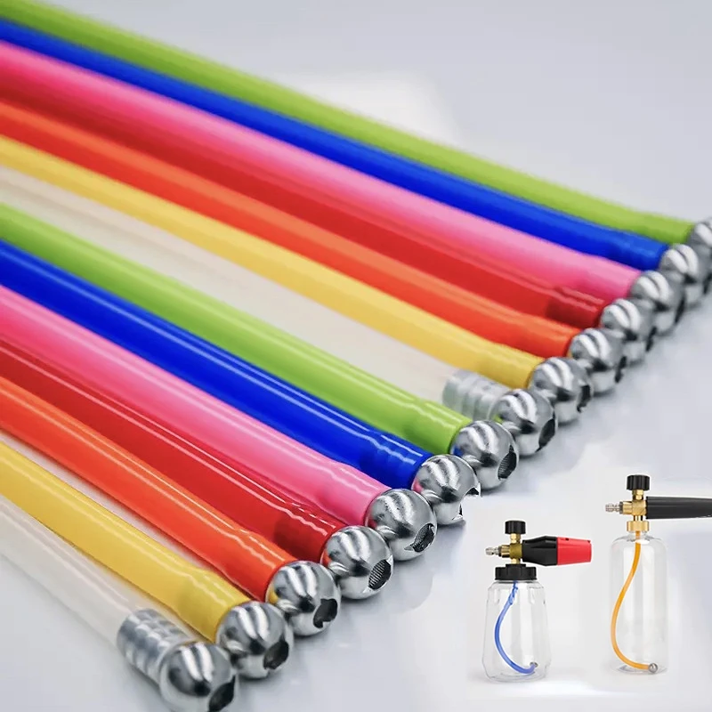 

18/20/24CM Rainbow Gravity Ball Pipette Pa Foam Pot Rainbow Straw Colorful Pipette for Karcher Lavor High-Pressure Car Washing