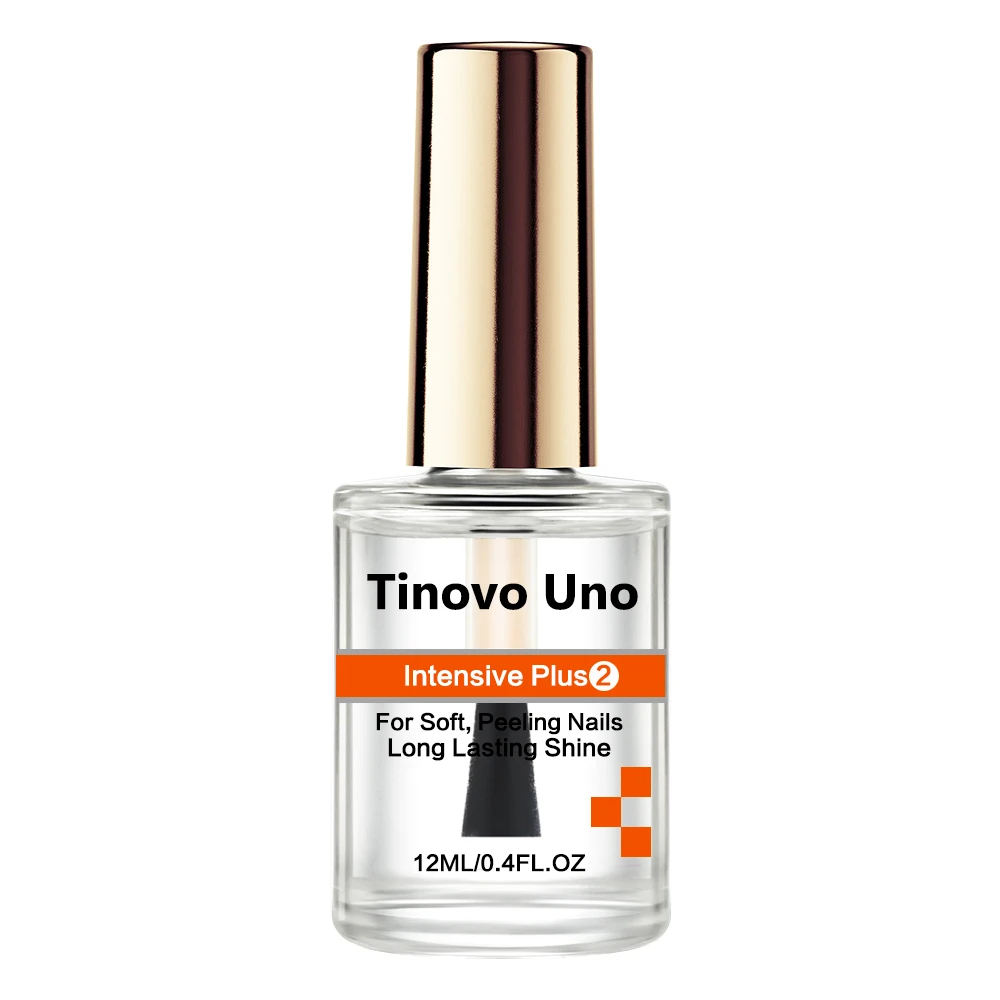 Tinovo Uno Intensive Plus Nail Strengthener Super Shine Bright Oil Natural Nail Polish Finish Hardener for Repair Peeling Nails