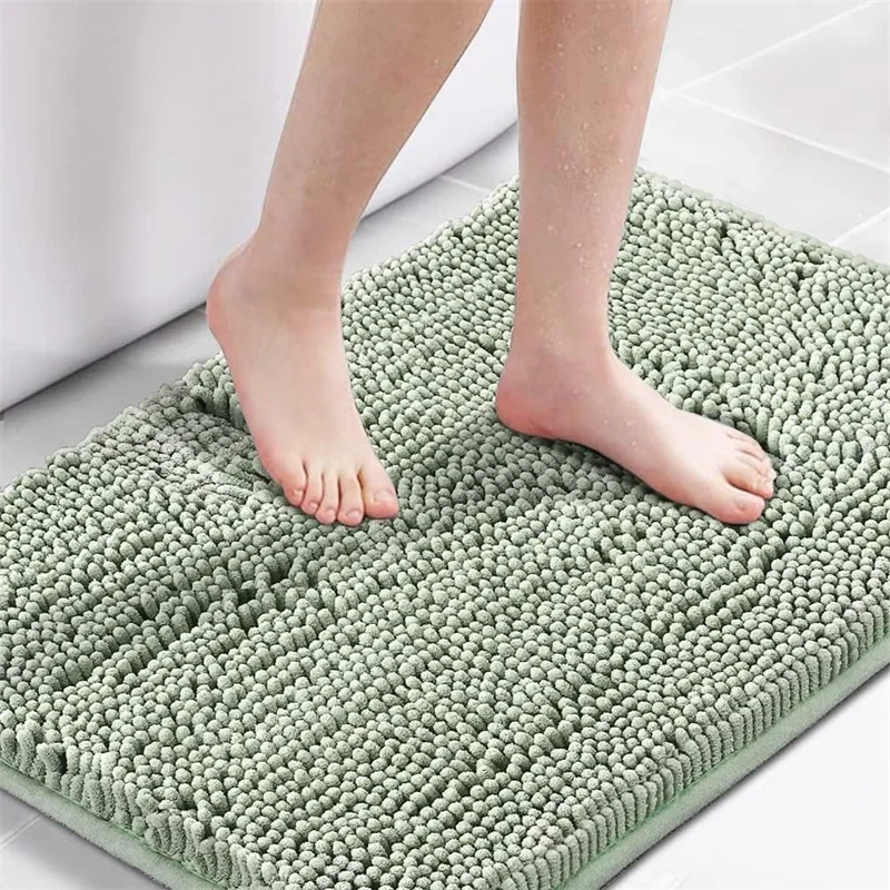 

1PC Non-slip Bathroom Rug Quick Drying Bathmats Thick Super Water-absorbing Floor Mat Towel Microfiber Tufted Shower Carpet