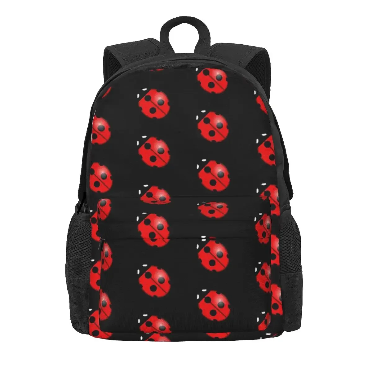 Black Ladybug Pattern Backpacks Boys Girls Bookbag Children School Bags Cartoon Kids Rucksack Laptop Rucksack Shoulder Bag