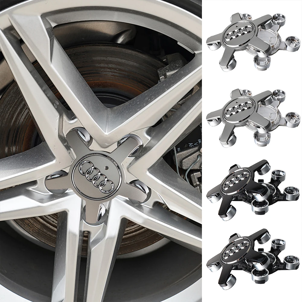 

4Pcs Car Original Five Claws Wheel Center Cap Hub Cover Auto Accessories For Audi A4 8P 8V A3 A5 A6 A1 A7 A8 B8 Q2 Q3 Q5 Q7 Q8
