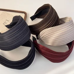 Retro Simple Wide Side Stripes Headband Women Temperament Hair Hoop Female Antiskid Hair Band Autumn Winter Hair Accessories New