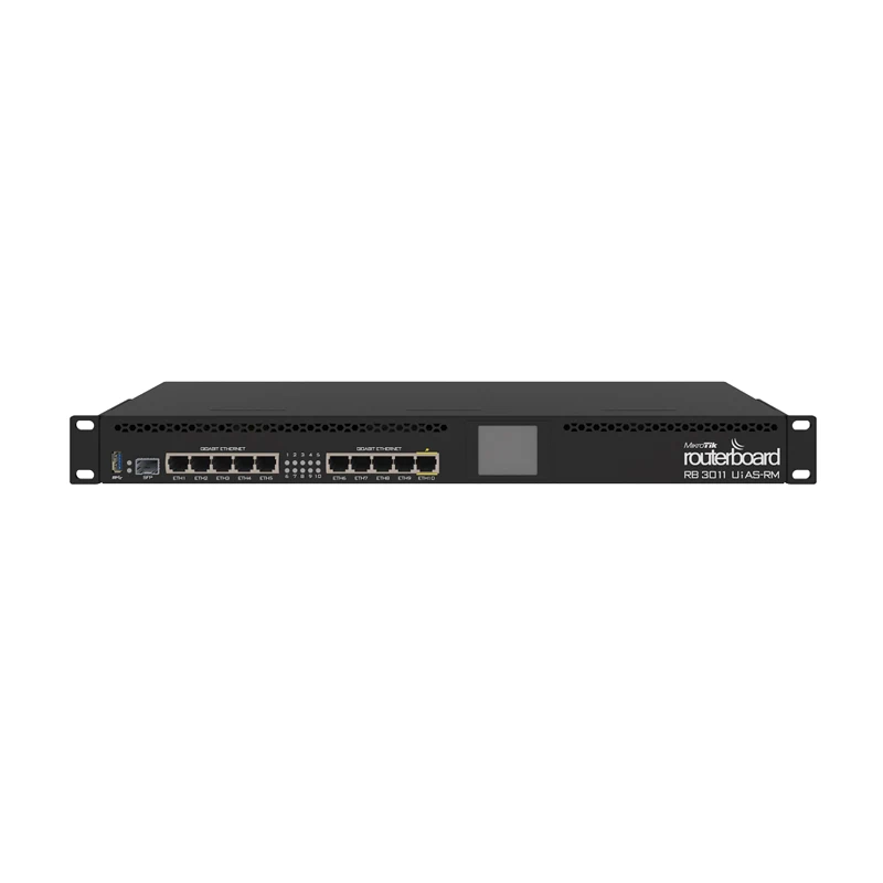 Mikrotik RB3011UIAS-RM Router RouterBOARD 10xGigabit Ethernet, USB 3.0, LCD, RB3011 10x10/100/1000 Ethernet Ports