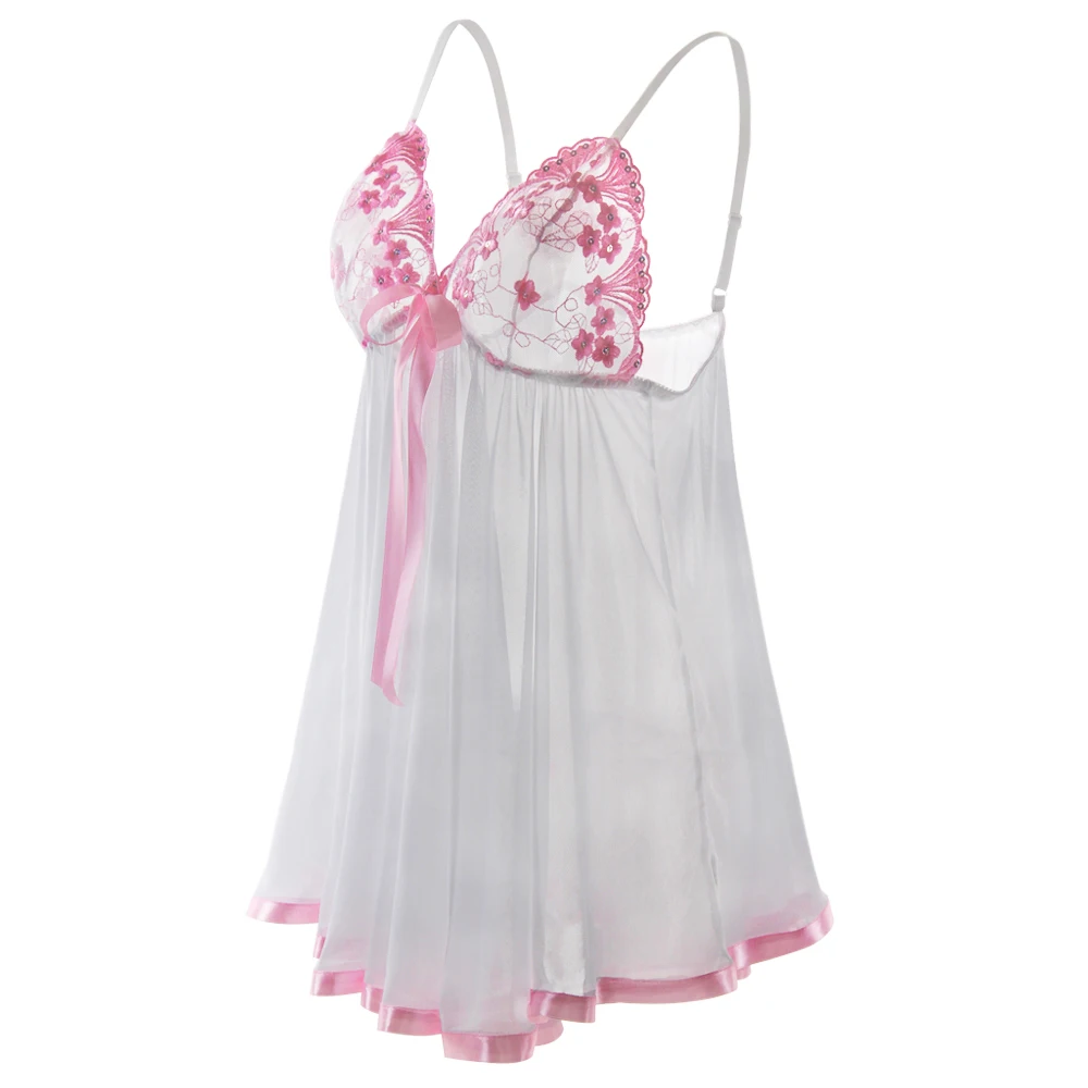 女性のセクシーな花柄パッチワークミニスリーピングドレスエキゾチックディープ V バックレス寝間着女性パジャマ誘惑ナイトウェア