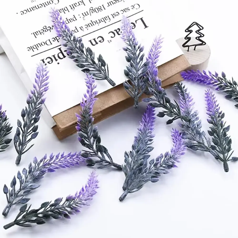 

Artificial Flower Plant Plastic Lavender Scrapbooking DIY gift Candy Box Scrapbooking Home vase Wedding Accessories Decoration